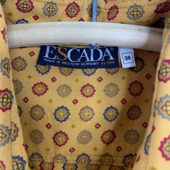 ESCADA Vintage Geometric Blouse with Ties - Sz. 36 - Picture 4 of 13